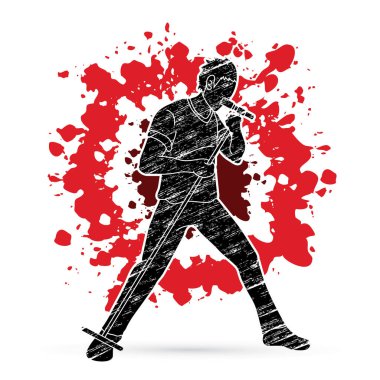 Şarkıcı şarkı bir şarkı müzik grubu grafik vektör