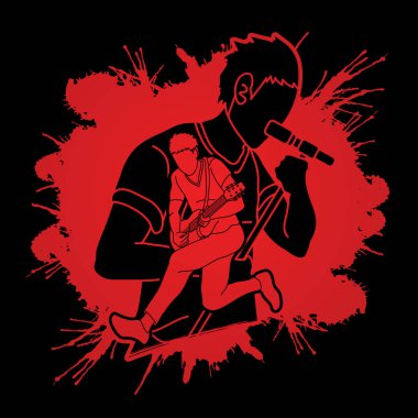 İskambil müzik birlikte, müzik grubu, sanatçı grafik vektör müzisyen