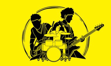 İskambil müzik birlikte, müzik grubu, sanatçı grafik vektör müzisyen