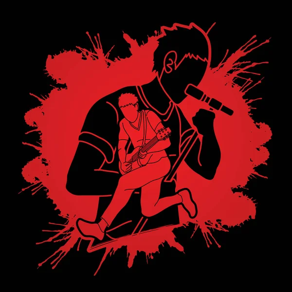 İskambil müzik birlikte, müzik grubu, sanatçı grafik vektör müzisyen