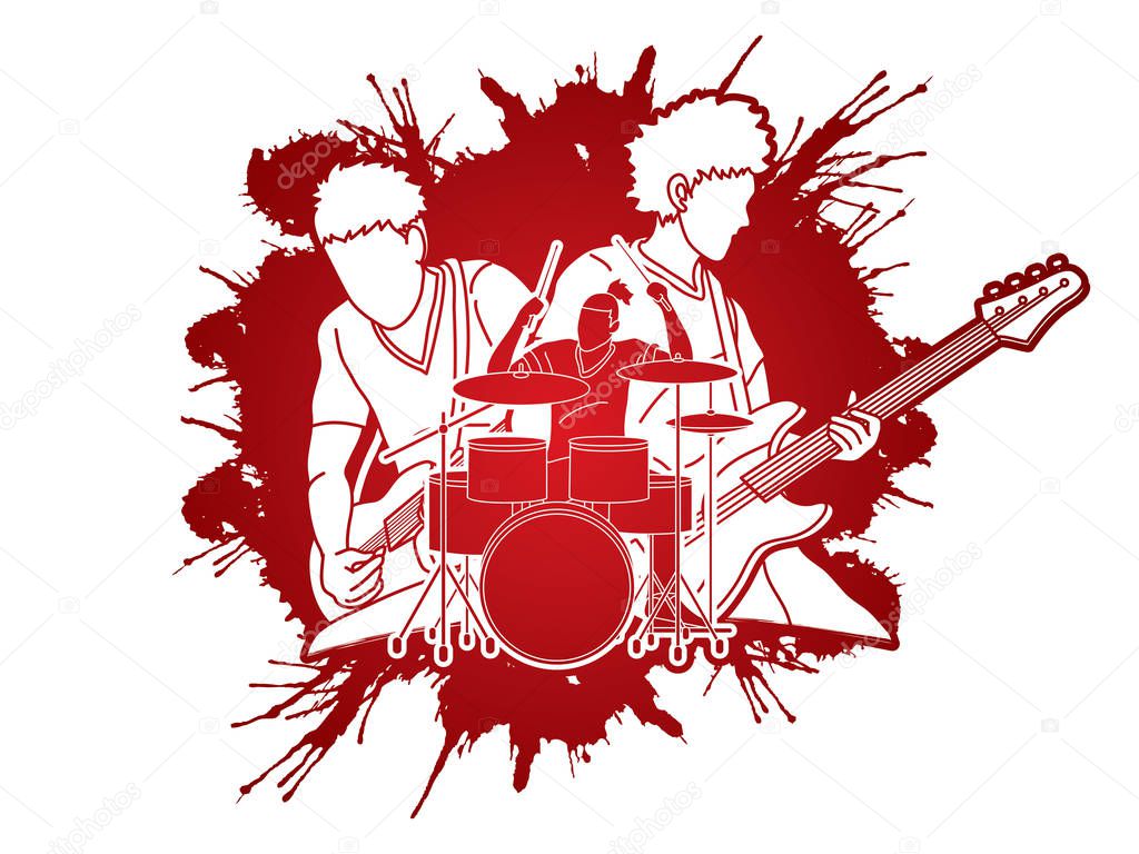 Musician playing music together, Music band, Artist graphic vector