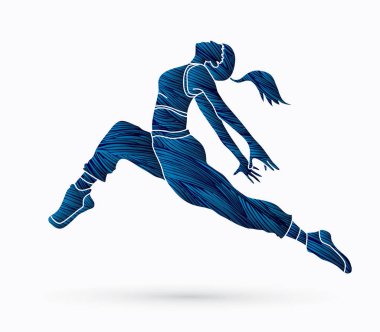 Sokak dansı, B çocuklar dans, Hip Hop dans egzersiz Yoga eylem grafik vektör