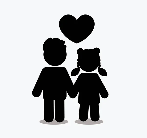 Children Icon Love Icon Couple Icon Heart Graphic Vector — Stock Vector