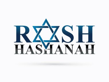 Rosh Hashanah metin tasarımdır, Rosh Hashanah İbranice bir kelime Yahudi yeni yılı festival grafik vektör anlamı