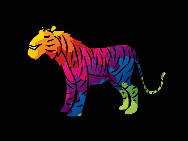Tigre Dessin Animé Logo Vecteur Graphique — Image vectorielle