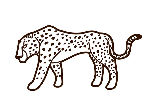 Cheetah Kant Weergave Grafische Vector — Stockvector