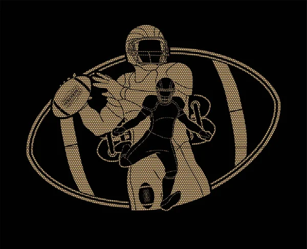 Joueur Football Américain Sportsman Action Vecteur Graphique Concept Sport — Image vectorielle