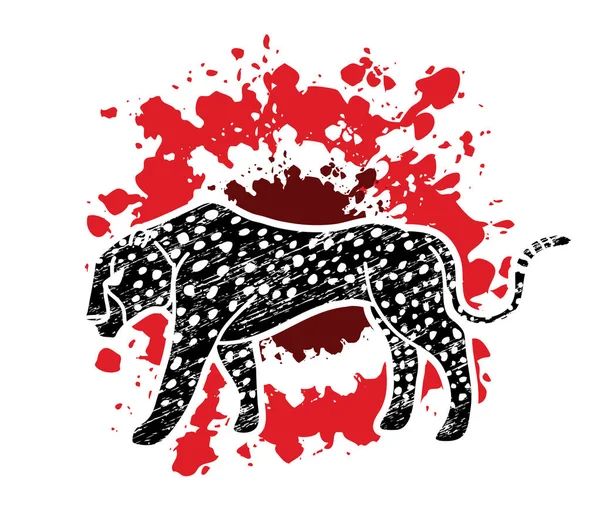 Cheetah Kant Weergave Tijger Grafische Vector — Stockvector