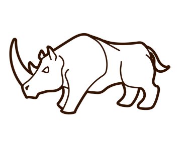 Öfkeli gergedanın karikatür grafik vektör savaşmaya hazır.