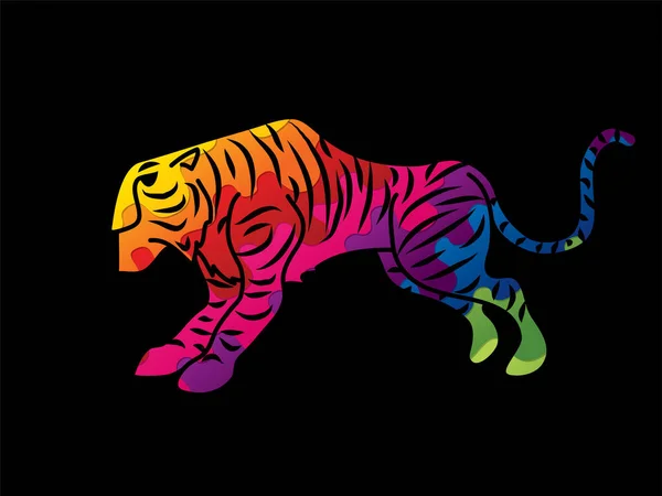 Tigre Dessin Animé Vecteur Graphique — Image vectorielle