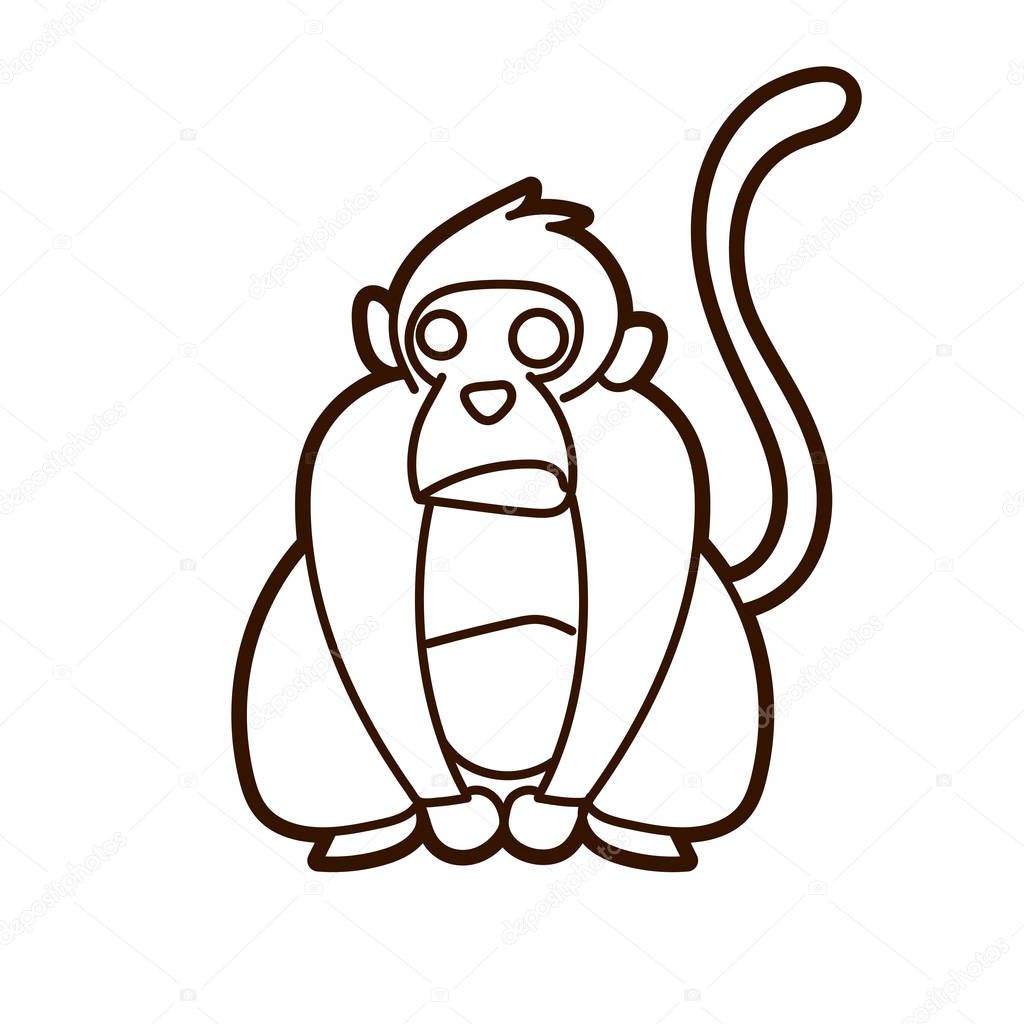Monkey cartoon graphic vector