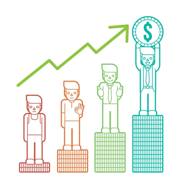 Aldrig Upp Fattiga Till Miljonär Business Tillväxten Upp Hur Till — Stock vektor