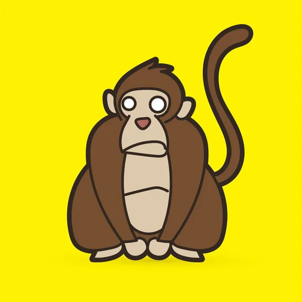 Wektor Graficzny Kreskówka Małpa — Wektor stockowy