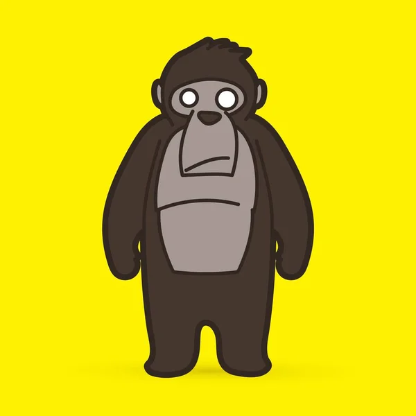 Vettore Grafico Cartone Animato Gorilla — Vettoriale Stock