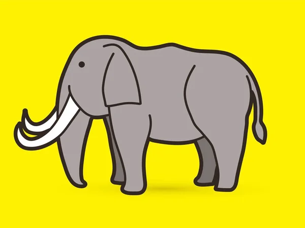 Elefante Vector Gráfico Dibujos Animados — Archivo Imágenes Vectoriales