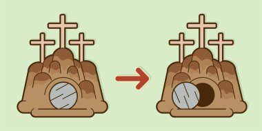 The tomb of Jesus stone cave graphic vector