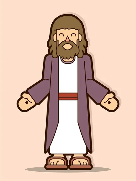 Jesucristo Sonrisa Vector Gráfico Dibujos Animados — Archivo Imágenes Vectoriales