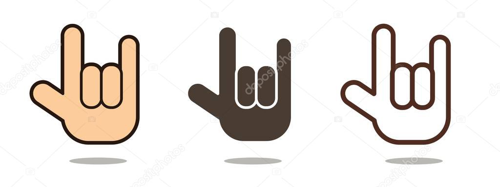 Hand language, I love You cartoon graphic vector.