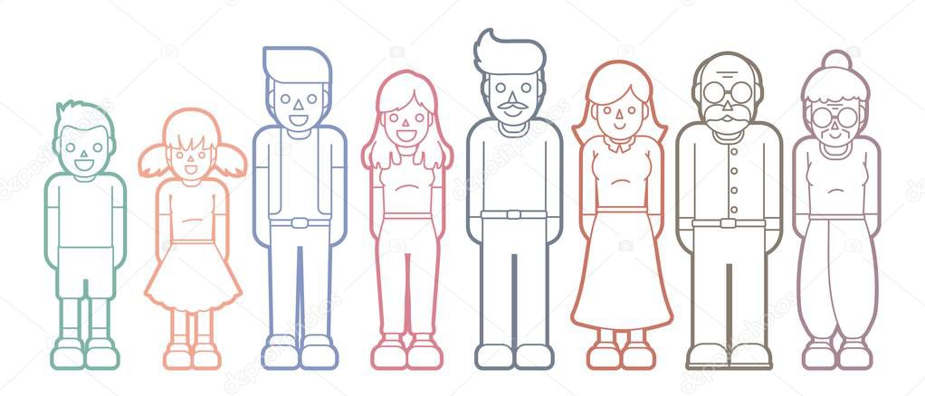Family cartoon icon graphic vector