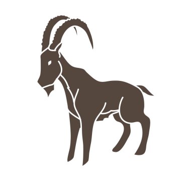 Dağ keçisi ayakta grafik vektör