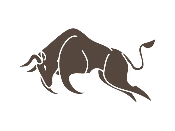 Bull Charging Bull Attack Graphic Vector — Stock Vector