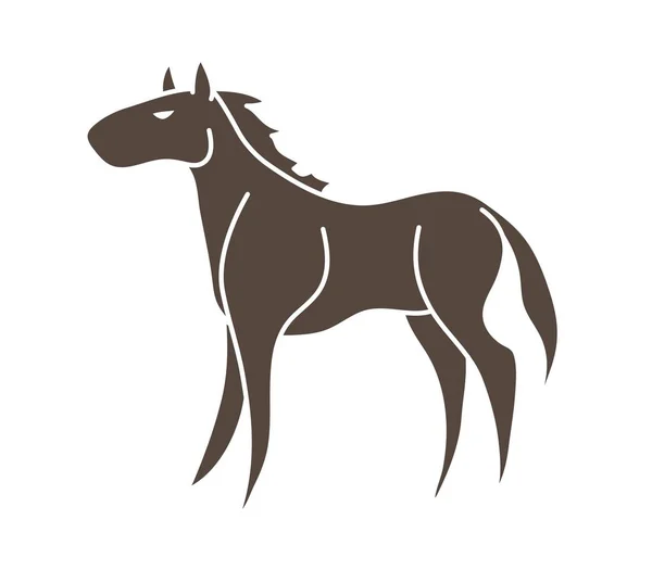 Ícone Desenho Animado Cavalo Vector Gráfico — Vetor de Stock