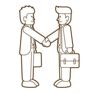 İşadamları el sıkışma, başarılı iş grafik vektör