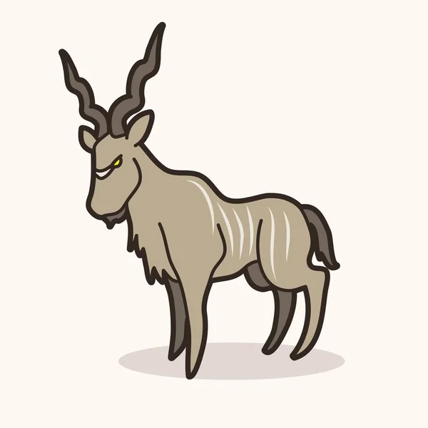 Kudu Cartoon Vector Gráfico —  Vetores de Stock