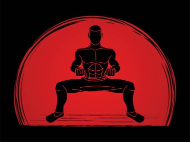 Adam Kung Fu eylem grafik vektör savaşmaya hazır