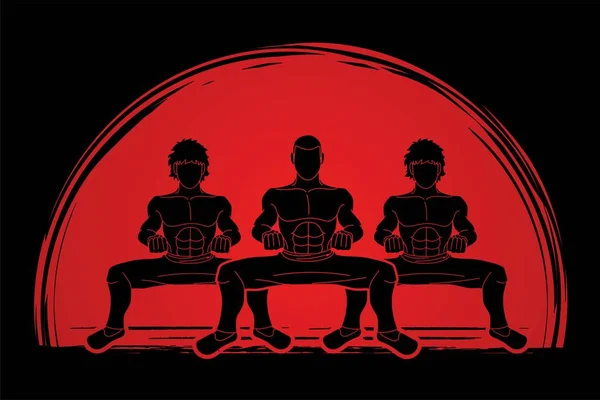 Kung Lutador Artes Marciais Ação Cartoon Vector Gráfico — Vetor de Stock