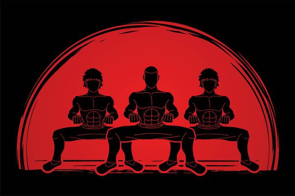 Kung Fu fighter, Martial arts action cartoon graphic vector.