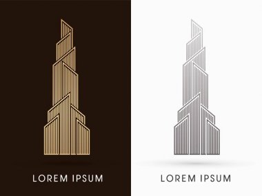 Soyut Yapı İnşaat Yüksek Kule grafik vektörü