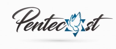 İsrail yıldız ve Holy Spirit Dove grafik vektör ile Pentecost metin