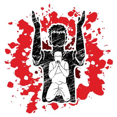 Dua, dua, Tanrıya şükür, ibadet karikatür grafik vektör Hıristiyan.