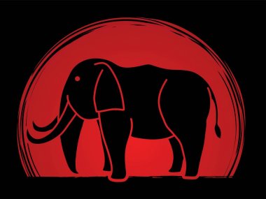 Fil karikatür grafik vektör.