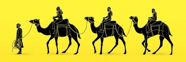 Cameleer Con Camellos Vector Gráfico Dibujos Animados — Archivo Imágenes Vectoriales