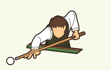 Snooker spor eylem karikatür grafik vektör