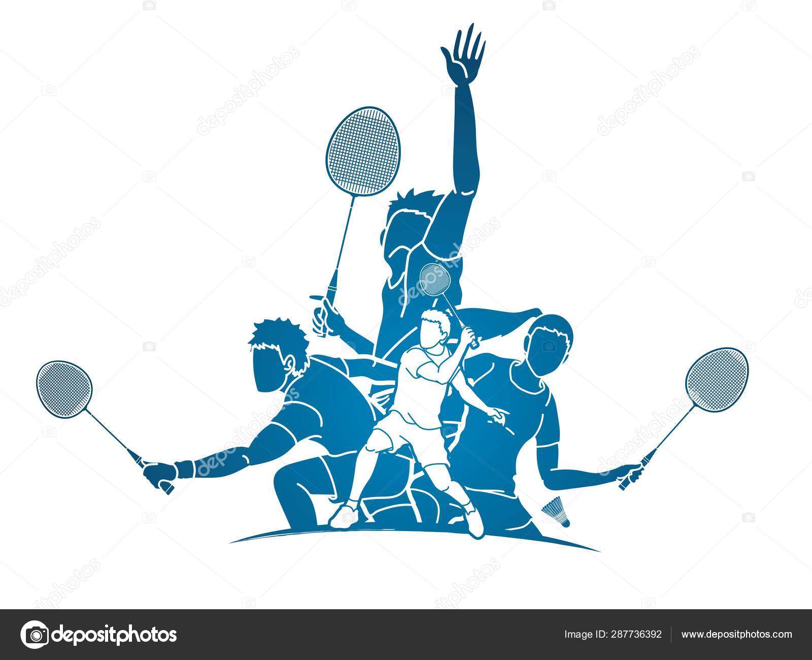 Group Badminton Player Action Cartoon Graphic Vector Stock Vector Image by  ©sila5775 #287736392
