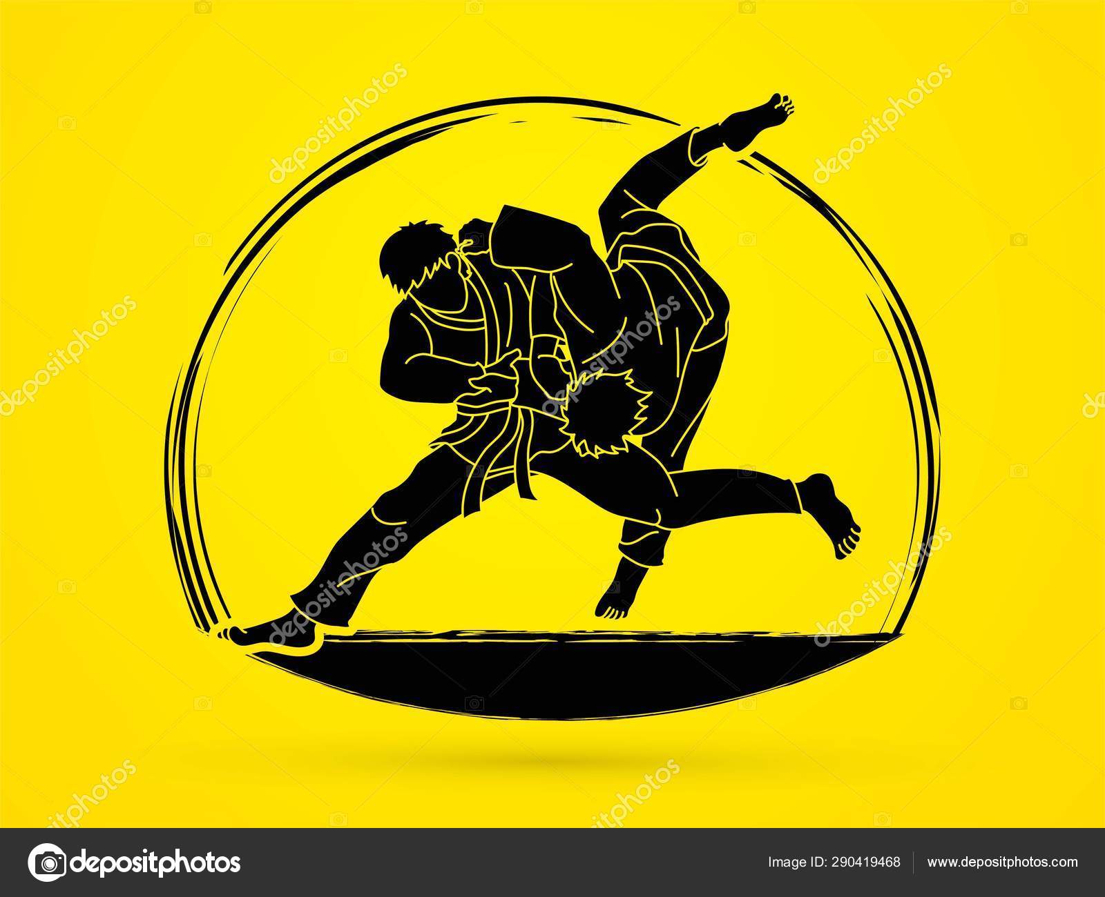 Judo Sport Action Cartoon Graphic Vector Stock Vector by ©sila5775 ...