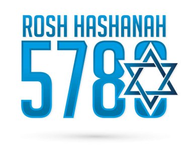 5780 Rosh Hashanah metin tasarımı, Rosh Hashanah Yahudi Yeni Yıl festivali grafik vektör anlamına gelen bir İbranice kelime