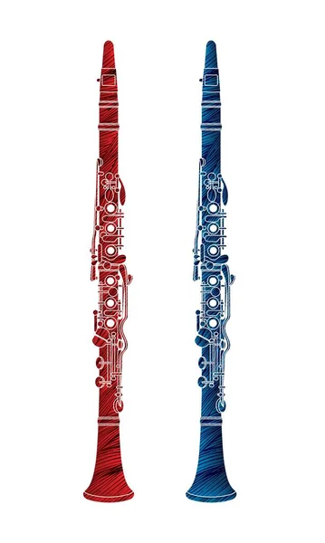 Clarinet Instrument Cartoon Music Graphic Vector — Stock Vector