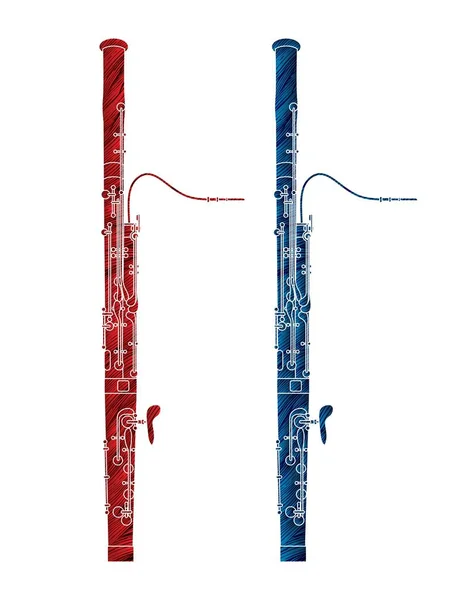 Bassoon Instrument Cartoon Music Graphic Vector — Stock Vector