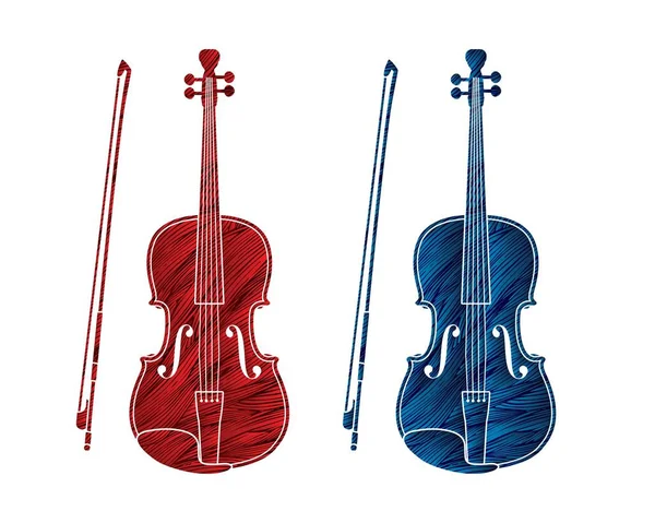 Violin Instrument Tecknad Musik Grafisk Vektor — Stock vektor