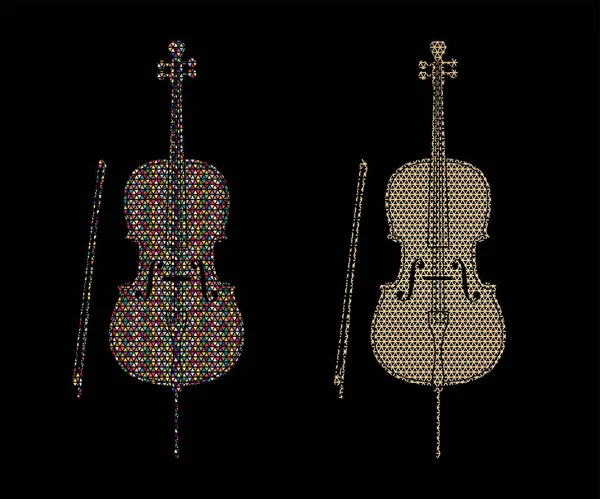 Cello Instrument Tecknad Musik Grafisk Vektor — Stock vektor