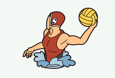 Su topu oyuncusu çizgi film grafik vektörü