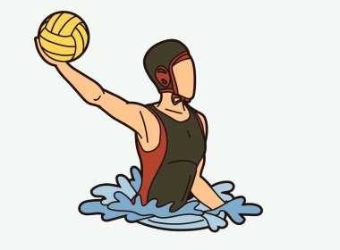 Su topu oyuncusu çizgi film grafik vektörü