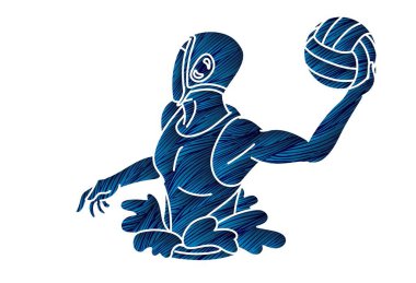 Su topu oyuncusu çizgi film grafik vektörü