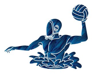 Su topu oyuncusu çizgi film grafik vektörü