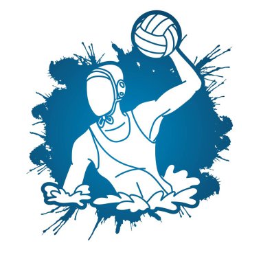 Su topu oyuncusu çizgi film grafik vektörü