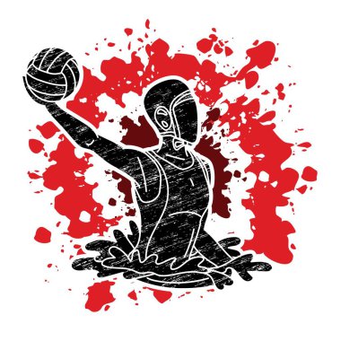 Su topu oyuncusu çizgi film grafik vektörü